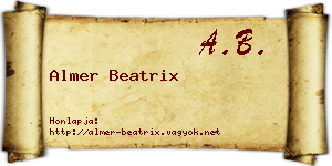 Almer Beatrix névjegykártya